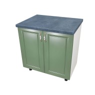 Masca pentru chiuveta cu 2 usi 80 cm Zebra, Alb/MDF Verde cu blat Beton, 80 x 85 x 60 cm Masca pentru chiuveta cu 2 usi 80 cm Zebra, Alb/MDF Verde cu blat Beton, 80 x 85 x 60 cm